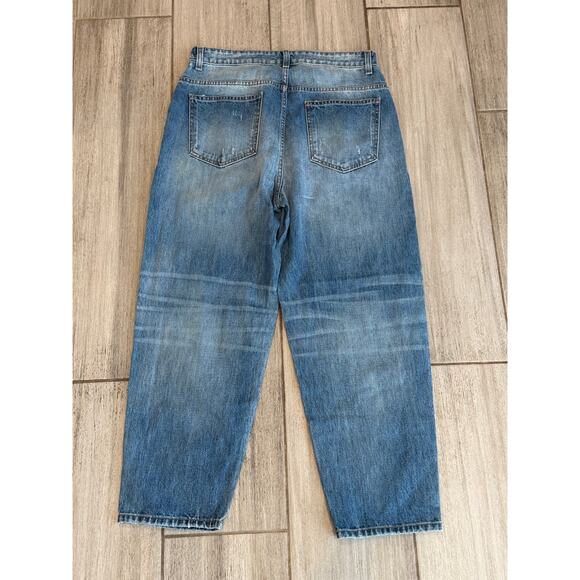 Anvu NYC High Rise Straight Relaxed Baggy Jeans Blue USA Made Womens Size XL - Picture 4 of 7